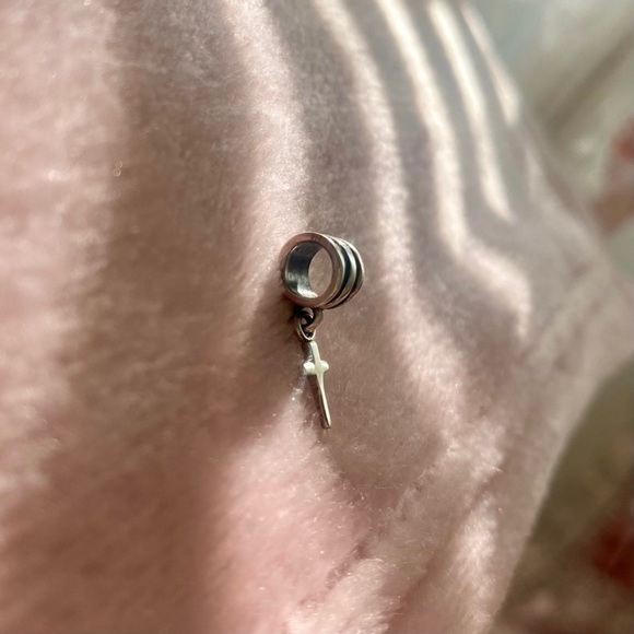 Dainty Cross Dangle Charm - Picture 2 of 3